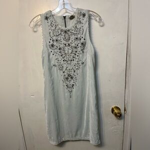 Urban outfitters Ecote velvet beaded white mini dress
